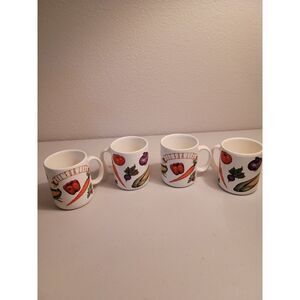 Set a 4 treasure craft fit for life‎ Coffee/tea mugs. Colorful Veges on Mugs.